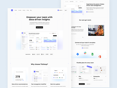 Tickloop landing page b2b design flat footer full header home landing layo page pricing product saas scroll studio ui ux