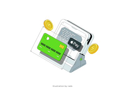 Isometric icon blockchain card coin crypto illustration isometric pay token vector web3